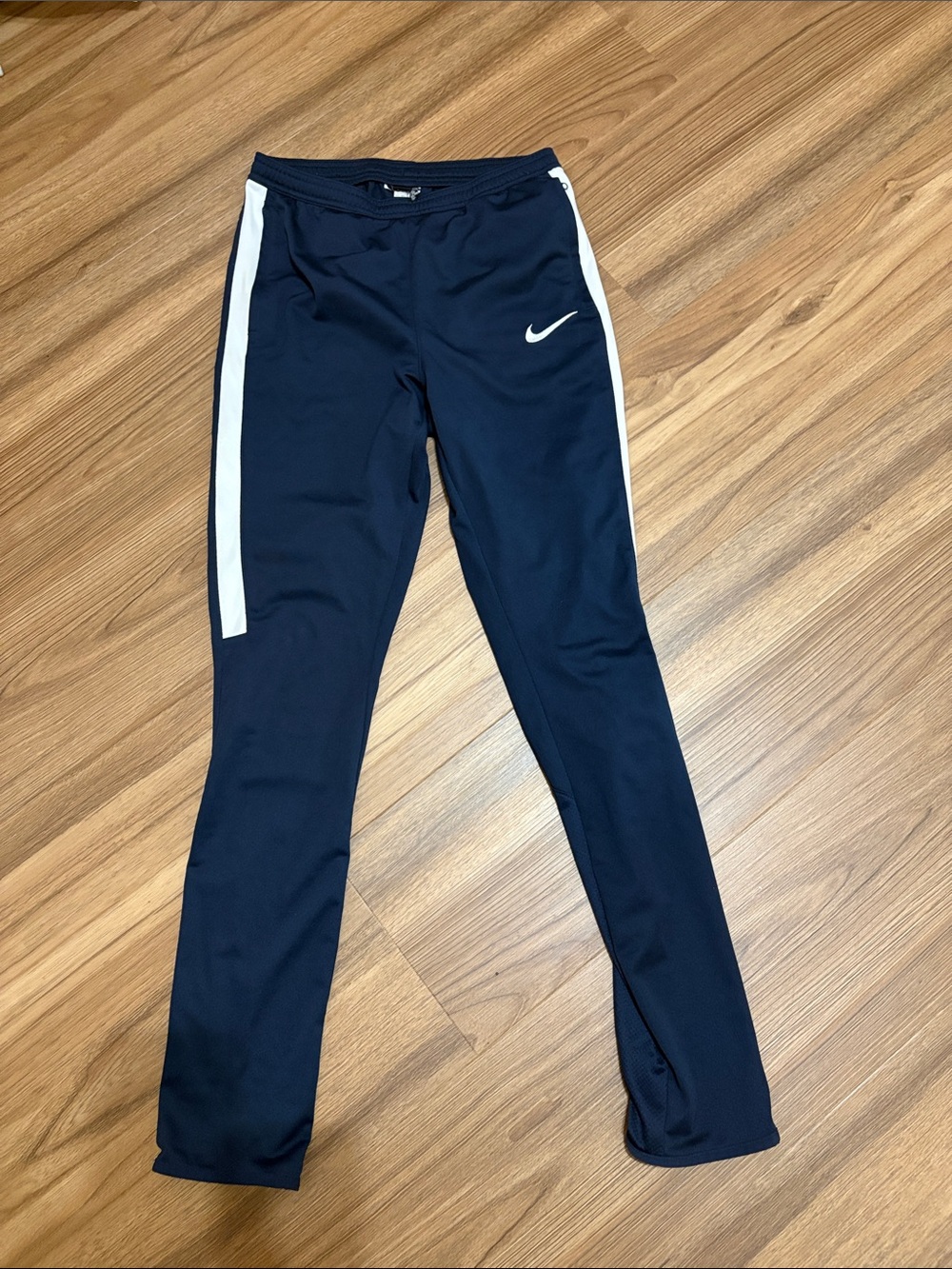 Nike Navy Track Joggers with White Side Stripes